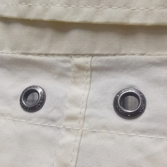 Guess Short Sleeve Button Front Shirt Cream / Very Pale Yellow - Picture 7 of 8